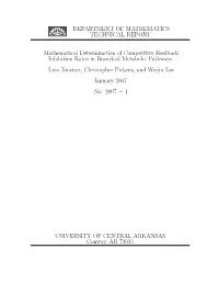 Department of Mathematics Technical Report
