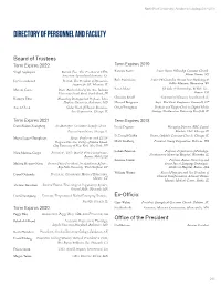 Directory of Personnel and Faculty