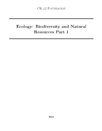Ecology: Biodiversity and Natural Resources Part 1