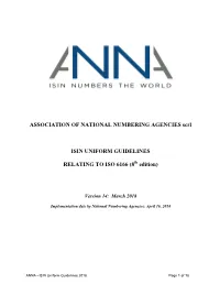 ISIN Guidelines 2018