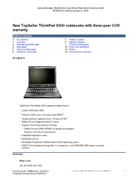New Topseller Thinkpad X200 Notebooks with Three-Year CCR Warranty