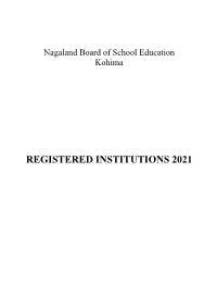 Registered Institutions 2021