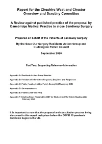 Report for the Cheshire West and Chester Overview and Scrutiny Committee