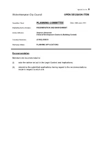 Schedule of Planning Applications)