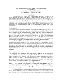 The Fundamental Scales of Structures from First Principles Scott Funkhouser Department of Physics, the Citadel 171 Moultrie St., Charleston, SC, 29409