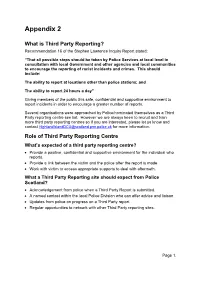 Third Party Reporting Centre See List