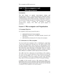 Unit 3: Microcomputers and Microprocessors