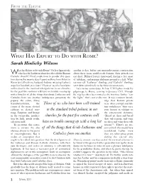 What Has Erfurt to Do with Rome? Sarah Hinlicky Wilson