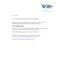 Port of Georgetown Rate Schedule