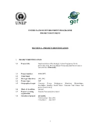 United Nations Environment Programme Project Document