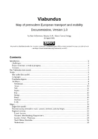 Viabundus Map of Premodern European Transport and Mobility Documentation, Version 1.0