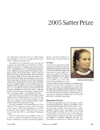 2005 Satter Prize, Volume 52, Number 4