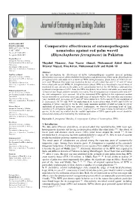Comparative Effectiveness of Entomopathogenic Nematodes
