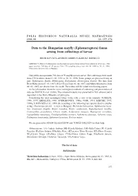 Data to the Hungarian Mayfly (Ephemeroptera) Fauna Arising from Collectings of Larvae