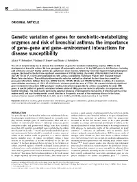 Genetic Variation of Genes for Xenobiotic-Metabolizing