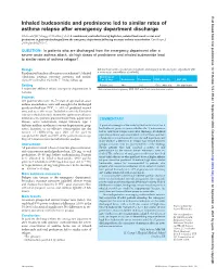 Inhaled Budesonide and Prednisone Led to Similar Rates of Asthma Relapse After Emergency Department Discharge