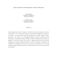 Institutions Rules and Preferences