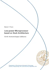 Low-Power Microprocessor Based on Stack Architecture