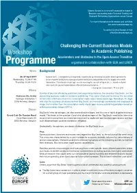 Programme Organised in Collaboration with EUA and LIBER