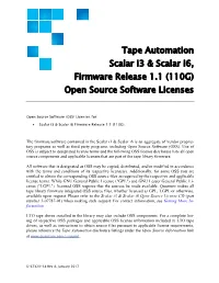 Scalar I3 and I6 Open Source Software Licenses