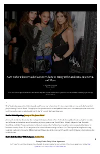 Where to Hang with Madonna, Jason Wu, and More