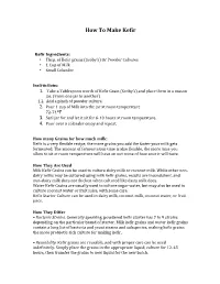 How to Make Kefir Recipe