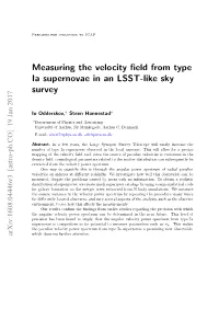 Measuring the Velocity Field from Type Ia Supernovae in an LSST-Like Sky