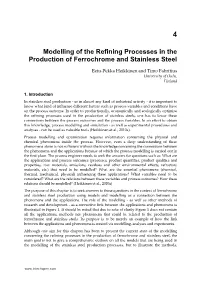 Modelling of the Refining Processes in the Production of Ferrochrome and Stainless Steel