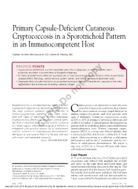 Primary Capsule-Deficient Cutaneous Cryptococcosis in a Sporotrichoid Pattern in an Immunocompetent Host