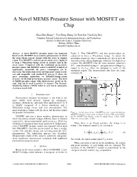 A Novel MEMS Pressure Sensor with MOSFET on Chip