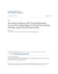 An Analytic Solution of the Thermal Boundary Layer at the Leading
