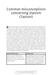 Common Misconceptions Concerning Daoism (Taoism)