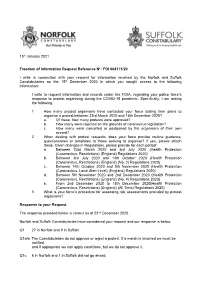 FOI 004171/20 I Write in Connection with Your Request for Informa