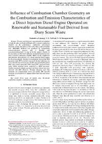 Influence of Combustion Chamber Geometry on the Combustion And