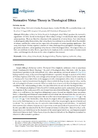 Normative Virtue Theory in Theological Ethics