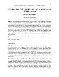 Cardinal Sins: Utility Specification and the Measurement of Risk Aversion