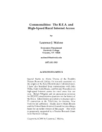 Commonalities: the R.E.A. and High-Speed Rural Internet Access