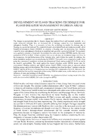 Development of Flood Tracking Technique for Flood Disaster Management in Urban Areas