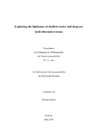 Exploring the Lipidomes of Shallow-Water and Deep-Sea Hydrothermal Systems