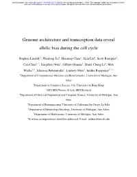 Genome Architecture and Transcription Data Reveal Allelic Bias During the Cell Cycle