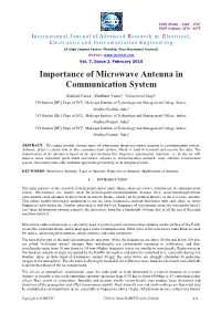 Importance of Microwave Antenna in Communication System