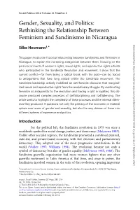 Rethinking the Relationship Between Feminism and Sandinismo In