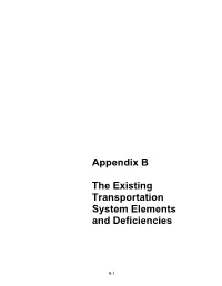 Appendix B the Existing Transportation System Elements