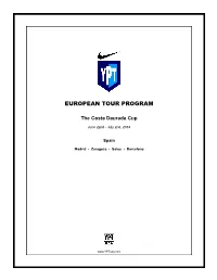 European Tour Program