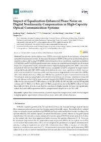 Impact of Equalization-Enhanced Phase Noise on Digital Nonlinearity Compensation in High-Capacity Optical Communication Systems