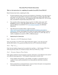 Instructions for Completing the Uniform Hazardous Waste Manifest