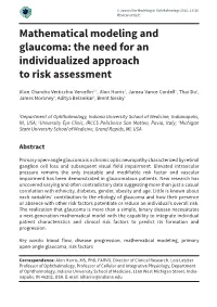 Mathematical Modeling and Glaucoma: the Need for an Individualized Approach to Risk Assessment