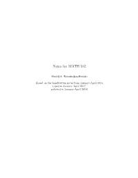 Notes for MATH 582