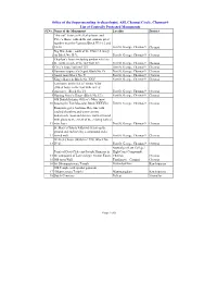 Office of the Superintending Archaeologist, ASI, Chennai Circle, Chennai-9 List of Centrally Protected Monuments Sl.No