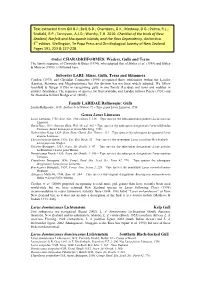 Order CHARADRIIFORMES: Waders, Gulls and Terns Suborder LARI